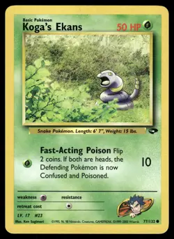 Koga's Ekans 77/132 Common Gym Challenge Pokemon Unlimited Lightly Played - Image 1