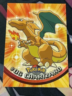 1999 Topps Pokemon - Charizard #06 Non Holo / Black Logo TV Animation Series NM - Image 1