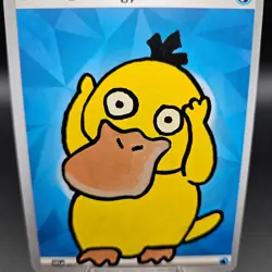 Psyduck Basic Water Energy Pokemon Card — Hand Painted - Image 2
