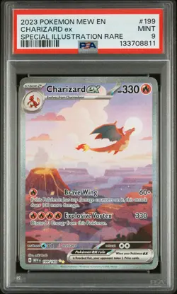 2023 POKEMON MEW EN-151 SPECIAL ILLUSTRATION RARE #199 CHARIZARD EX PSA 9 - Image 1