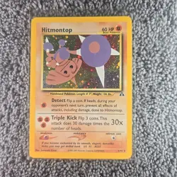 Pokemon TCG Hitmontop Neo Discovery Holo Rare Card 3/75 - Image 1