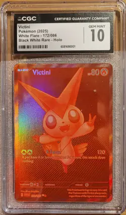 Pokemon Victini White Flare Black White Rare #172 CGC 10 Gem Mint English - Image 1