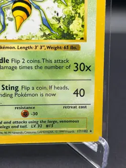 Beedrill Pokemon TCG 17/102 Base Set (1999) SHADOWLESS! Vintage Card - Image 5