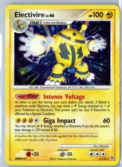 Pokemon: Diamond and Pearl Electivire #3/130 Holo - NM Holo Rare .VO5 - Image 1