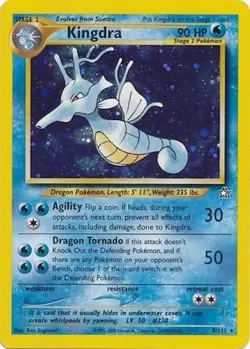Pokemon TCG - Kingdra - 8/111 - Holo - Rare - Neo Genesis Unlimited [Heavy Play] - Image 1