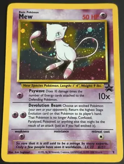 Pokemon TCG Mew 9 Wotc Promo Black Star LP SWIRL - Image 1