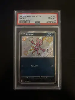 POKEMON TCG SNEASEL SV: PALDEAN FATES SHINY RARE HOLO ENGLISH PSA 10 182/091 - Image 1