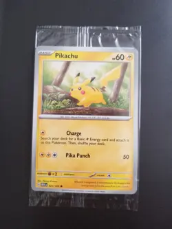 Pikachu 025/165 Pokemon Together Stamped Promo SEALED - Image 1