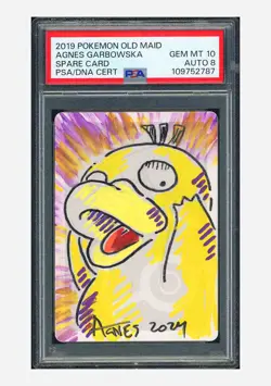 Pokemon PSA10 AUTO8 Spare Card Agnes Garbowska 2019 Old Maid Japanese - Image 1
