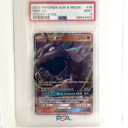 🔥🔥🔥 PSA 9 MINT ONIX GX Hidden Fates Sun & Moon 2019 36/68 Pokemon Card - Image 1