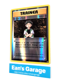 Pokemon Brock's Grit Trainer 74/108 Evolutions Reverse Holo Uncommon - MN - Image 3