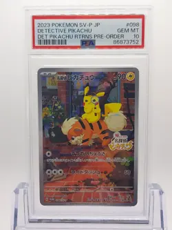 PSA 10 Pokemon Cards Game Detective Pikachu 098/SV-P Limited Promo Japanese - Image 1