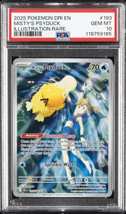 2025 POKEMON DRI EN-DESTINED RIVALS ILLUSTRATION RARE MISTY'S PSYDUCK PSA 10 - Image 1