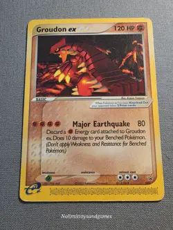 Pokemon Groudon ex E-Series Black Star Promo #002 Nintendo Power Magazine - Image 1