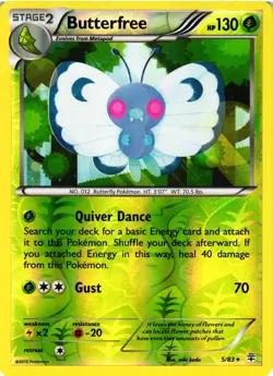 Pokemon TCG Butterfree 5/83 Generations Reverse Holo LP - Image 1