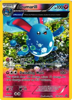 Pokemon TCG Azumarill (Alpha) Reverse Holo Rare XY Primal Clash 104/160 VLP - Image 1