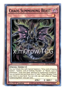 Chaos Summoning Beast MP21-EN250 Super Rare 1st Ed Yugioh! 2021 TCG Near Mint NM - Image 1