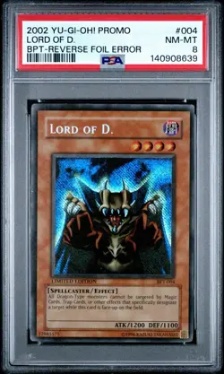 2002 Yu-Gi-Oh! Lord Of D. BPT Limited Edition Secret Rare PSA 8 REVERSE - Image 1