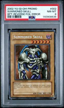2002 Yu-Gi-Oh! Summoned Skull BPT Limited Edition Secret Rare PSA 8 - Image 1