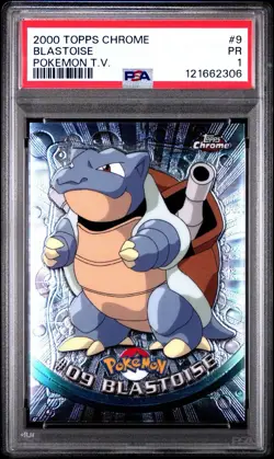 PSA 1 Blastoise Topps Chrome Pokemon T.V. 2000 Pokemon Card #9 PR - Image 1