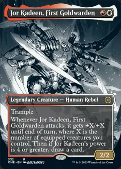 x1 Jor Kadeen, First Goldwarden (332) - Foil - Borderless R MTG Phyrexia: All Wi - Image 1