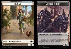 MTG Commander 2023 MOM TOKEN Human #0006 Zombie Knight #0021 PLAYSET 4x x4 - Image 1