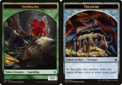 MTG Explorers of Ixalan Token Saproling #001 Treasure #010 PLAYSET 4x x4 - Image 1