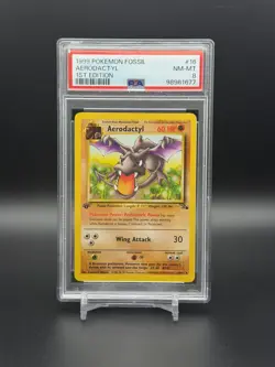 PSA 8 Pokemon 1999 1st Edition Fossil Aerodactyl #16 - Image 1