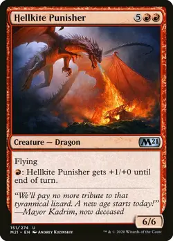 MTG Core 2021 *FOIL* U Hellkite Punisher #151 - Image 1