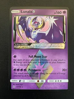 Lunala Prism Star 62/156 Pokemon TCG Ultra Prism - Image 1