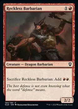 MTG Baldur's Gate *FOIL* C Reckless Barbarian #193 - Image 1