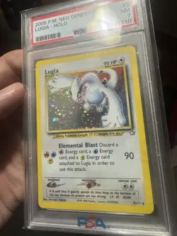 Pokemon Lugia Neo Genesis Unlimited Holo Rare #9 PSA 7 - Image 3