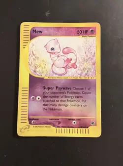 2002 Pokemon Expedition Mew 19/165 Reverse Holo Eng Poor World Ship - Image 1