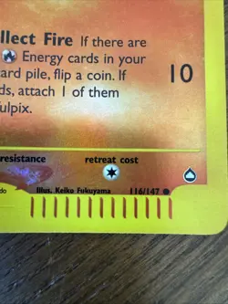 Vulpix 116/147 Aquapolis Pokemon TCG Card VTG - Image 3