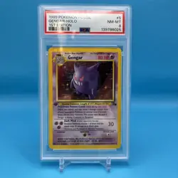 PSA 8 Gengar 1st Edition Fossil Set 1999 Pokemon Card 5/62 Vintage - Image 1