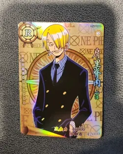 🔥SANJI Rare Gold One Piece Anime TCG CCG Anime Card HZ01033🔥 - Image 1