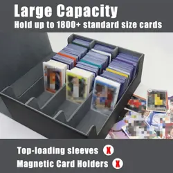 1800+ Card Deck Case for Trading Cards, Magnetic Card Storage Box Pokemon UK - Image 5