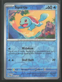 Squirtle - Common SV: Scarlet & Violet 151 007/165 NM Pokemon Card Reverse Holo - Image 1