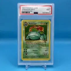 PSA 9 Venusaur Shadowless Base Set 1999 Pokemon Card 15/102 Vintage - Image 1