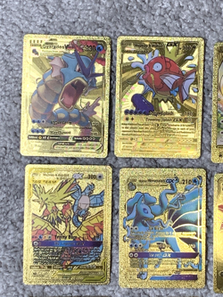 Set of 35 Gyarados,Magikarp,Pikachu&More!!! Rare Gold Accent Foil Fan Art Cards - Image 3