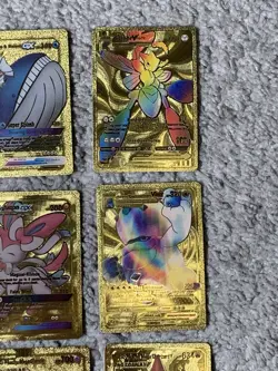 Set of 35 Gyarados,Magikarp,Pikachu&More!!! Rare Gold Accent Foil Fan Art Cards - Image 5