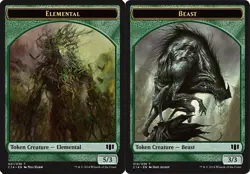 Elemental Token // Beast (3/3) Token Light Play, English Magic the Gathering MT - Image 1