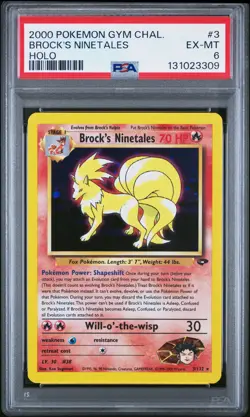 2000 POKEMON GYM CHALLENGE HOLO #3 BROCK'S NINETALES PSA 6 - Image 1