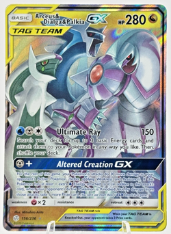 Arceus & Dialga & Palkia GX Tag Team Pokemon Cosmic Eclipse 156/236 - Image 1