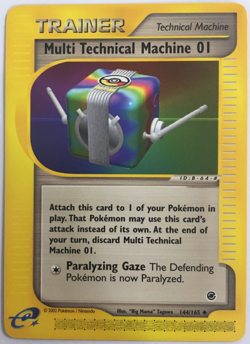 POKEMON MULTI TECHNICAL MACHINE 01 144/165 EXPEDITION BASE UNCOMMON NEAR MINT - Image 1