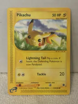 Pokemon TCG Pikachu 124/165 Expedition Base Set 2002 Nintendo Basic - Image 1