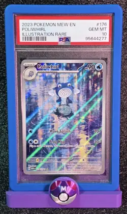 2023 POKEMON MEW EN-151 ILLUSTRATION RARE #176 POLIWHIRL PSA 10 (with Guard) - Image 1