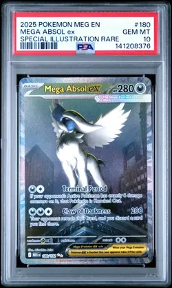 2025 Pokemon Mega Evolution #180 Mega Absol Ex Special Illustration Rare PSA 10 - Image 1