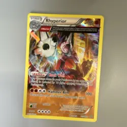 Pokemon TCG Rhyperior XY Primal Clash 77/160 Holo Rare Omega Barrier Reverse Ho… - Image 1