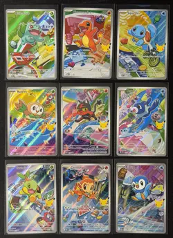 Pokemon First Partner Illustration Box Promos - Complete Set Of 9 Cards - Image 1